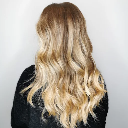 Blonde beach waves balayage